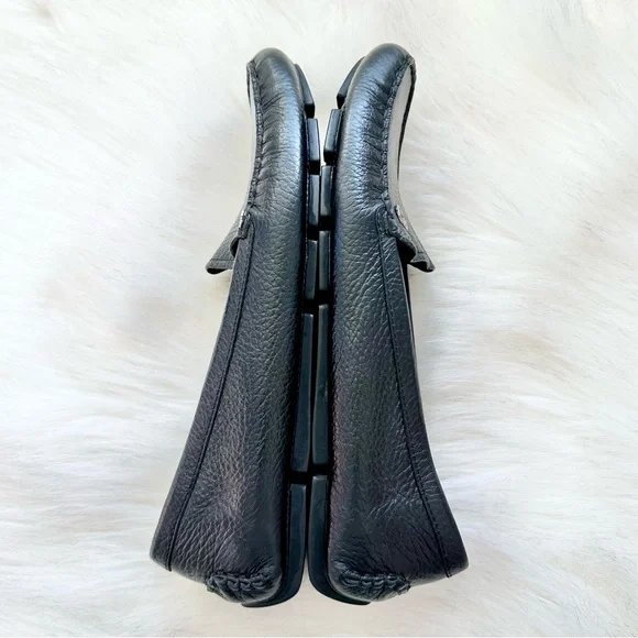 Gucci Women's Qardaha Moc Moc Toe Leather Loafer Leather in Black Size 39 8.5 - Picture 3 of 9